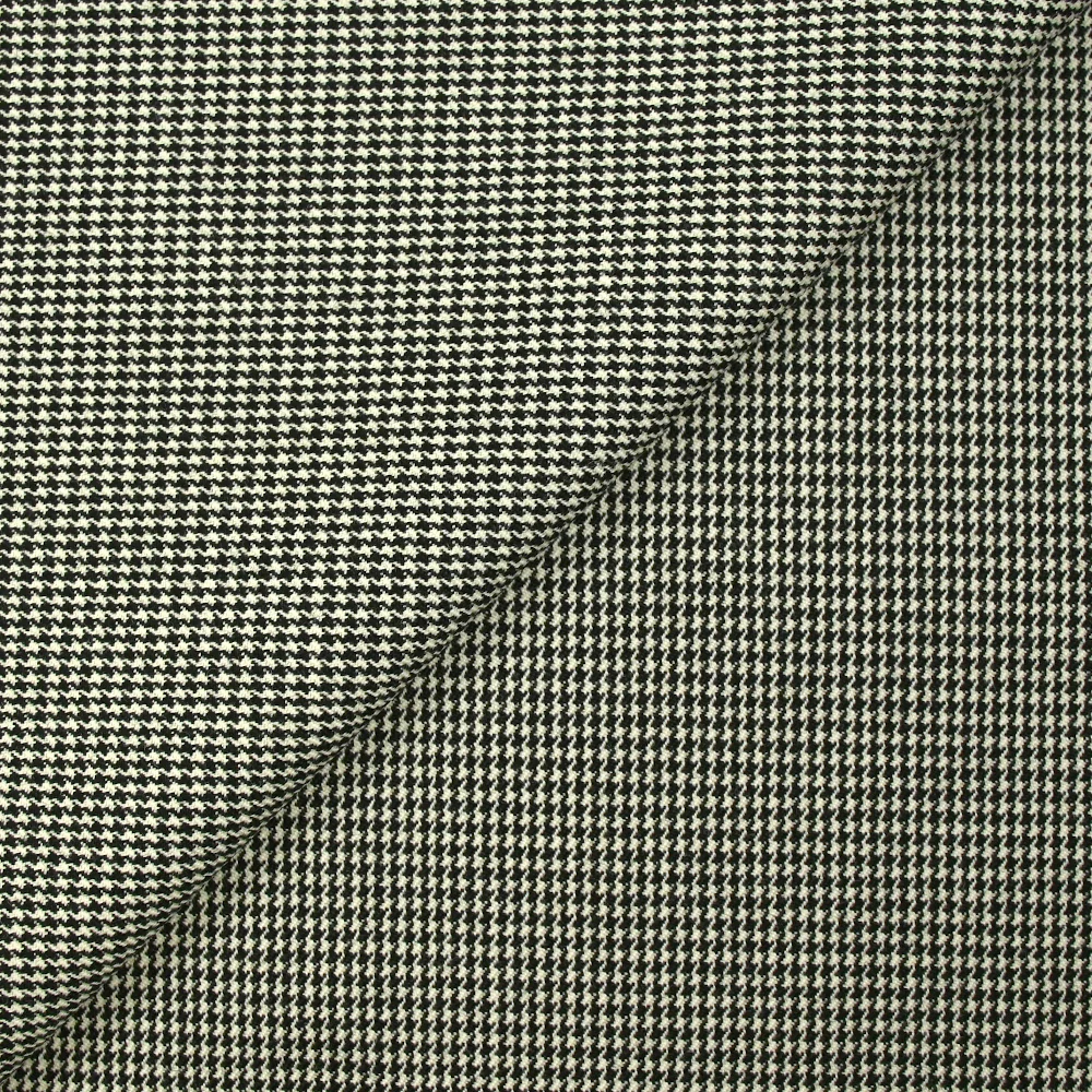 100% Laine vierge pied-de-poule écru et noir - Image 5