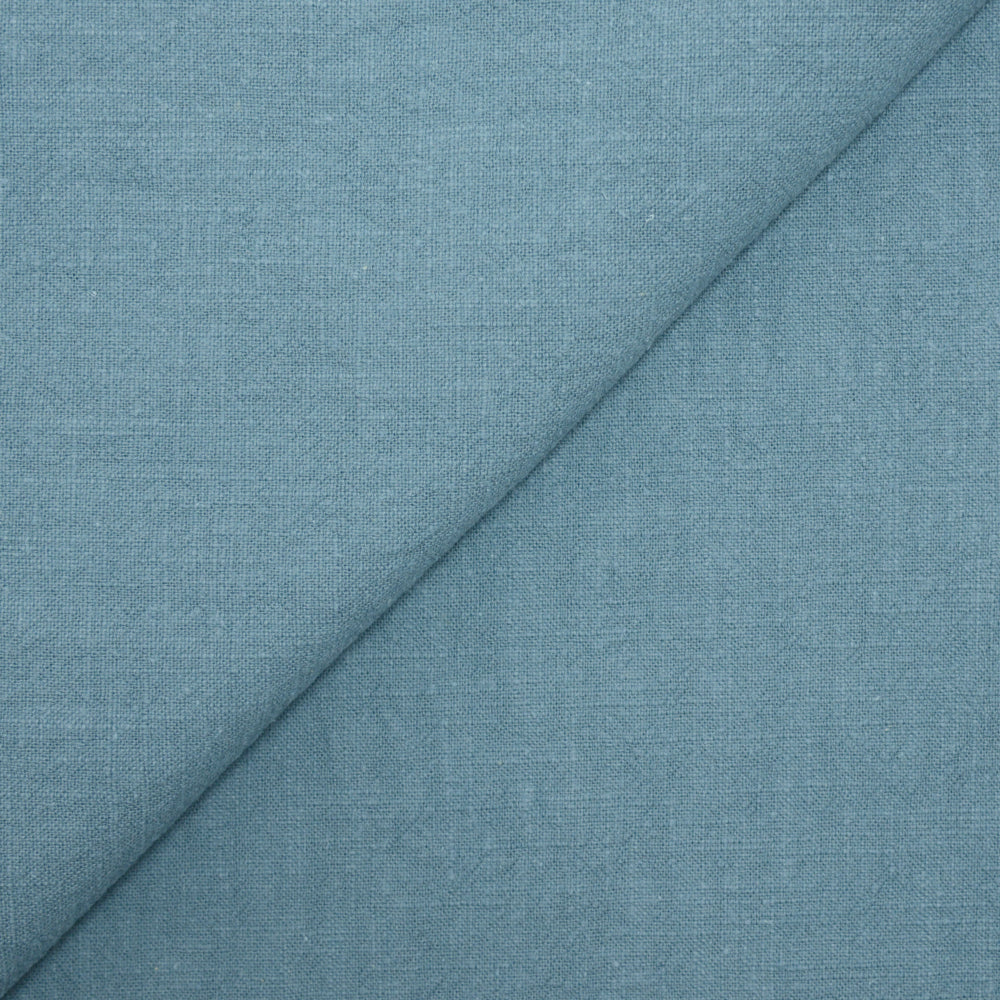 100% Lin lavé bleu barbeau