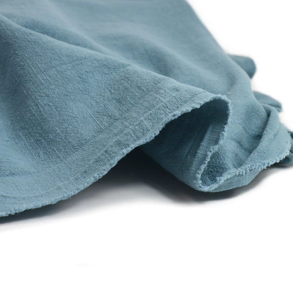 100% Lin lavé bleu barbeau - Image 4