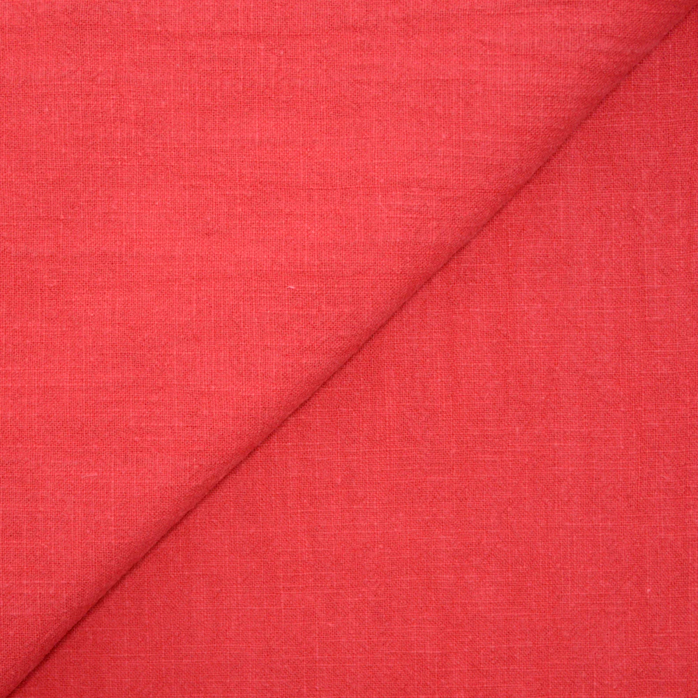 100% Lin lavé rouge