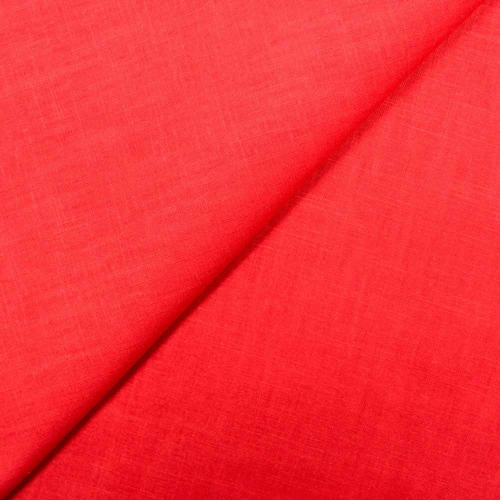 100% Lin rouge coquelicot