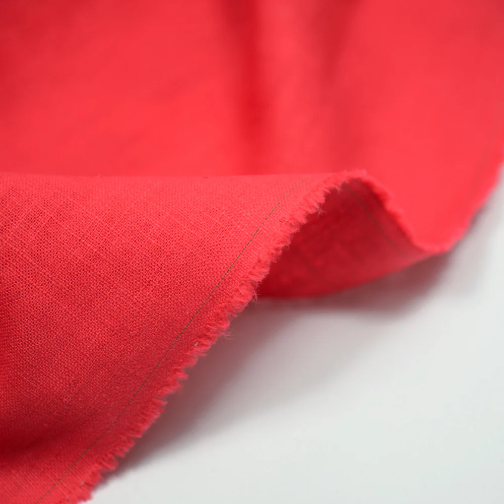 100% Lin rouge coquelicot - Image 3