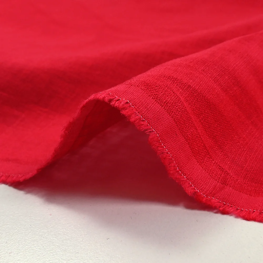 100% Lin rouge fraise - Image 5