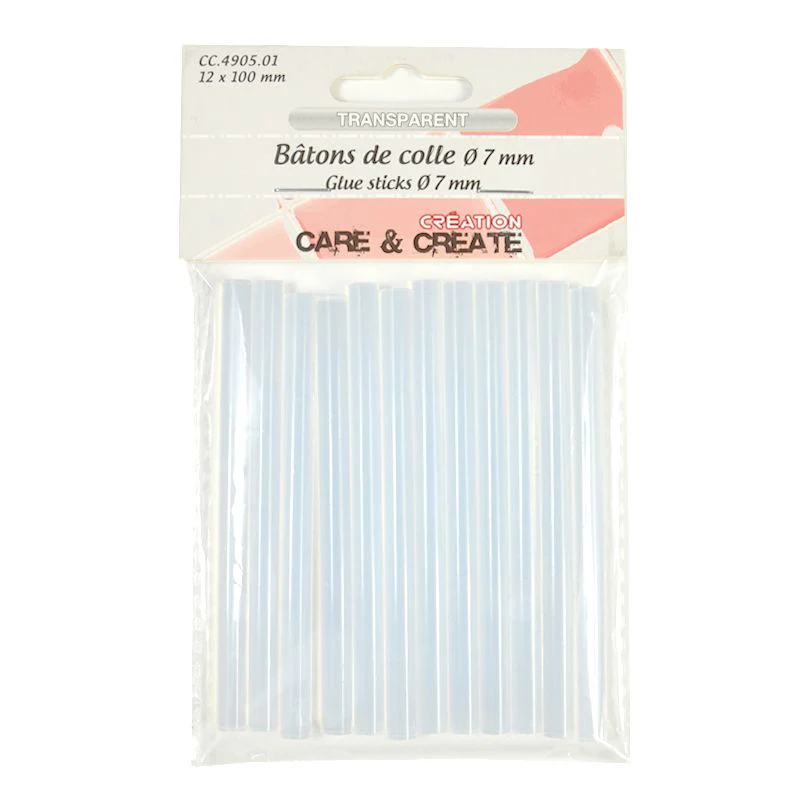 12 bâtons de colle 7x100 mm pour pistolet à colle