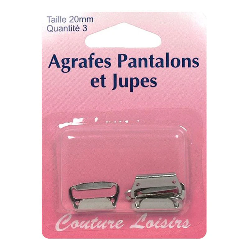 Agrafes 20 mm Pantalons -jupes - col. nickel