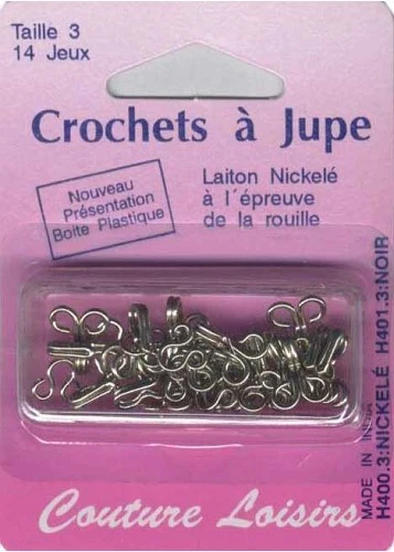 Agrafes nickelées n°3 avec brides X14