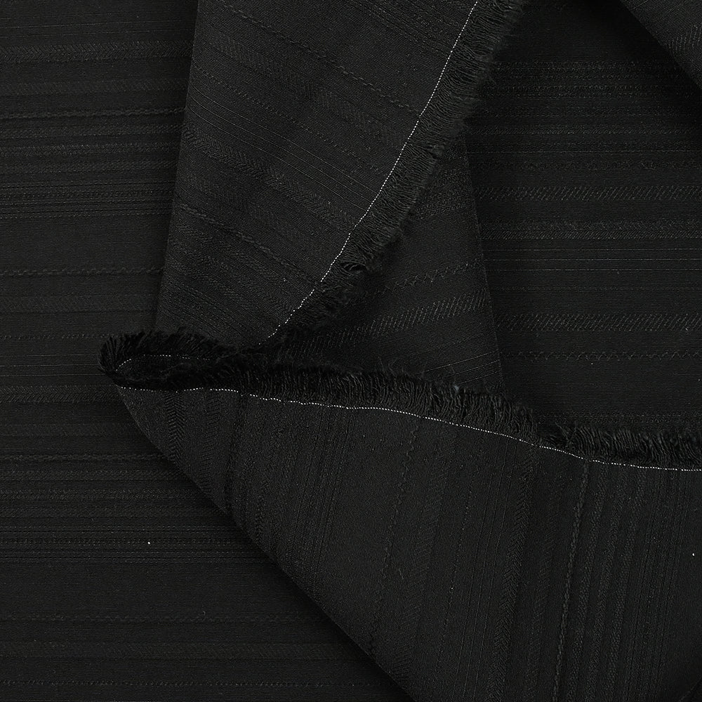 Bengaline polycoton rayée ton sur ton noir - Image 5