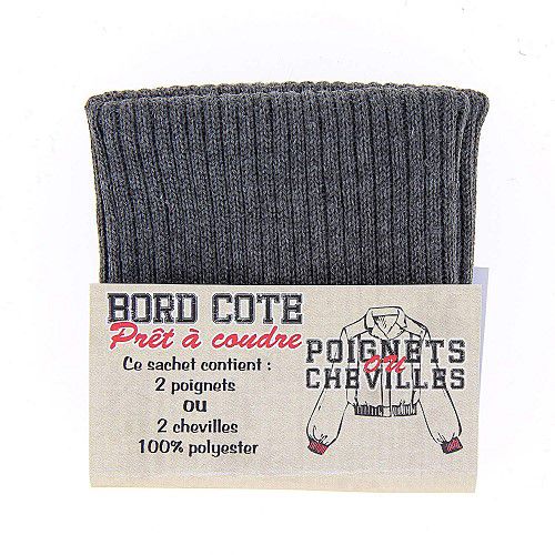 Bord côte 2 poignets/chevilles - gris