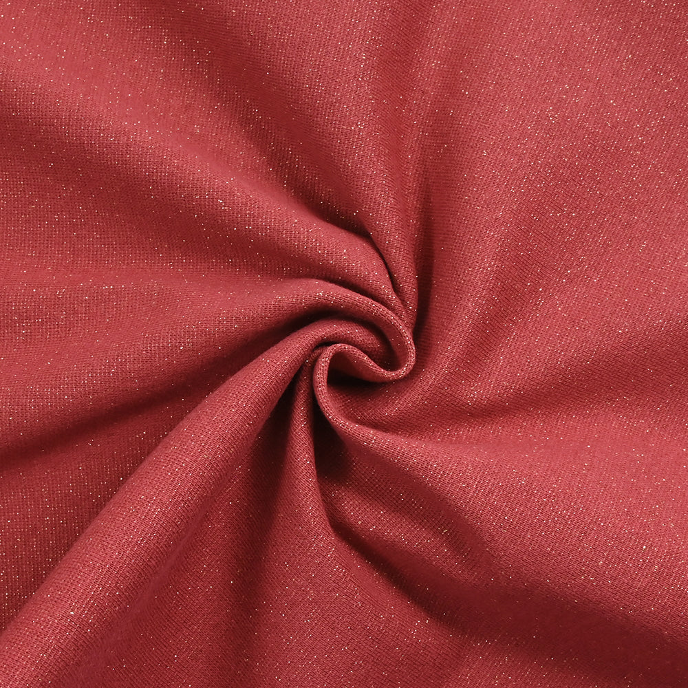 Bord-côte lurex doré tubulaire rouge nacré vendu au mètre - Image 2