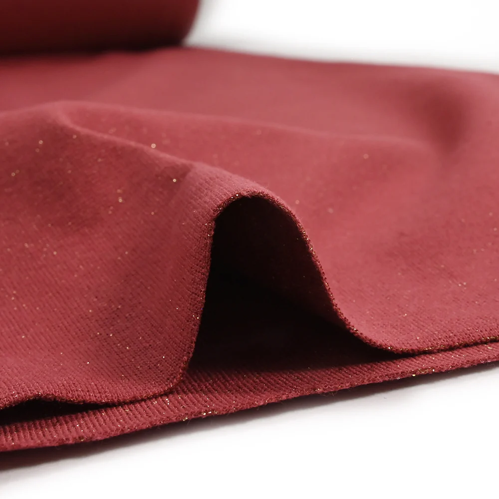 Bord-côte lurex doré tubulaire rouge nacré vendu au mètre - Image 6