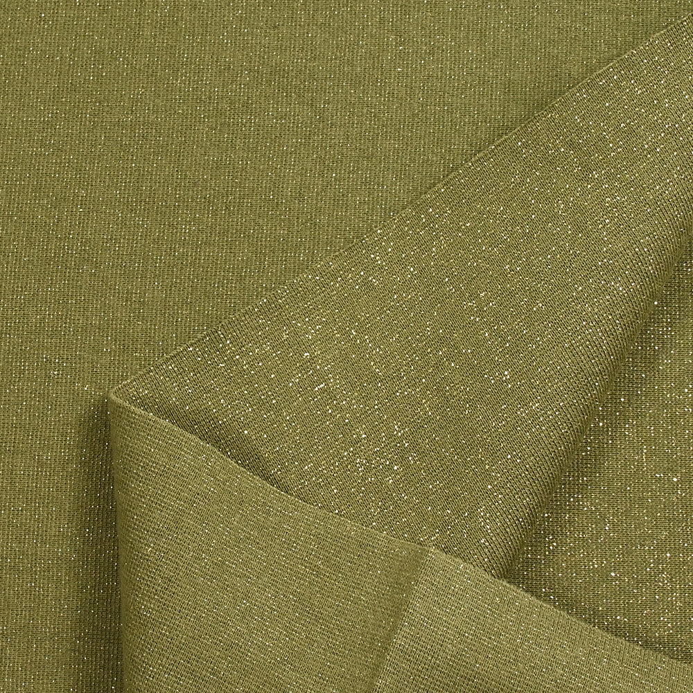 Bord-côte lurex doré tubulaire vert kaki vendu au mètre - Image 5