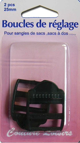 Boucles de réglage 25 mm x 2 pour sangle col.noir