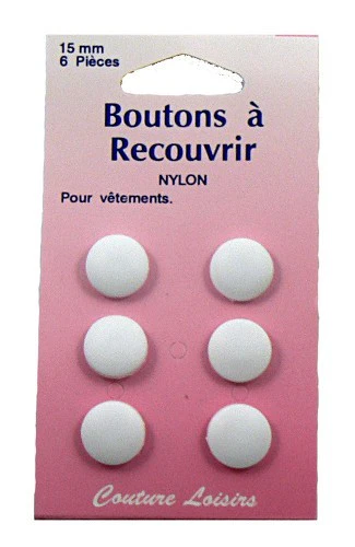 Boutons nylon n°15 à recouvrir X6