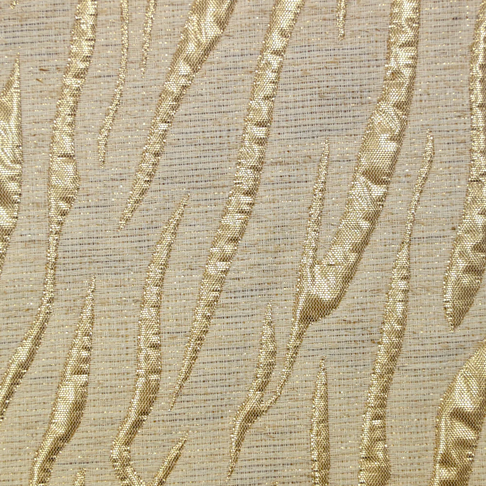 Brocart lurex lin et coton zèbre doré - Image 5