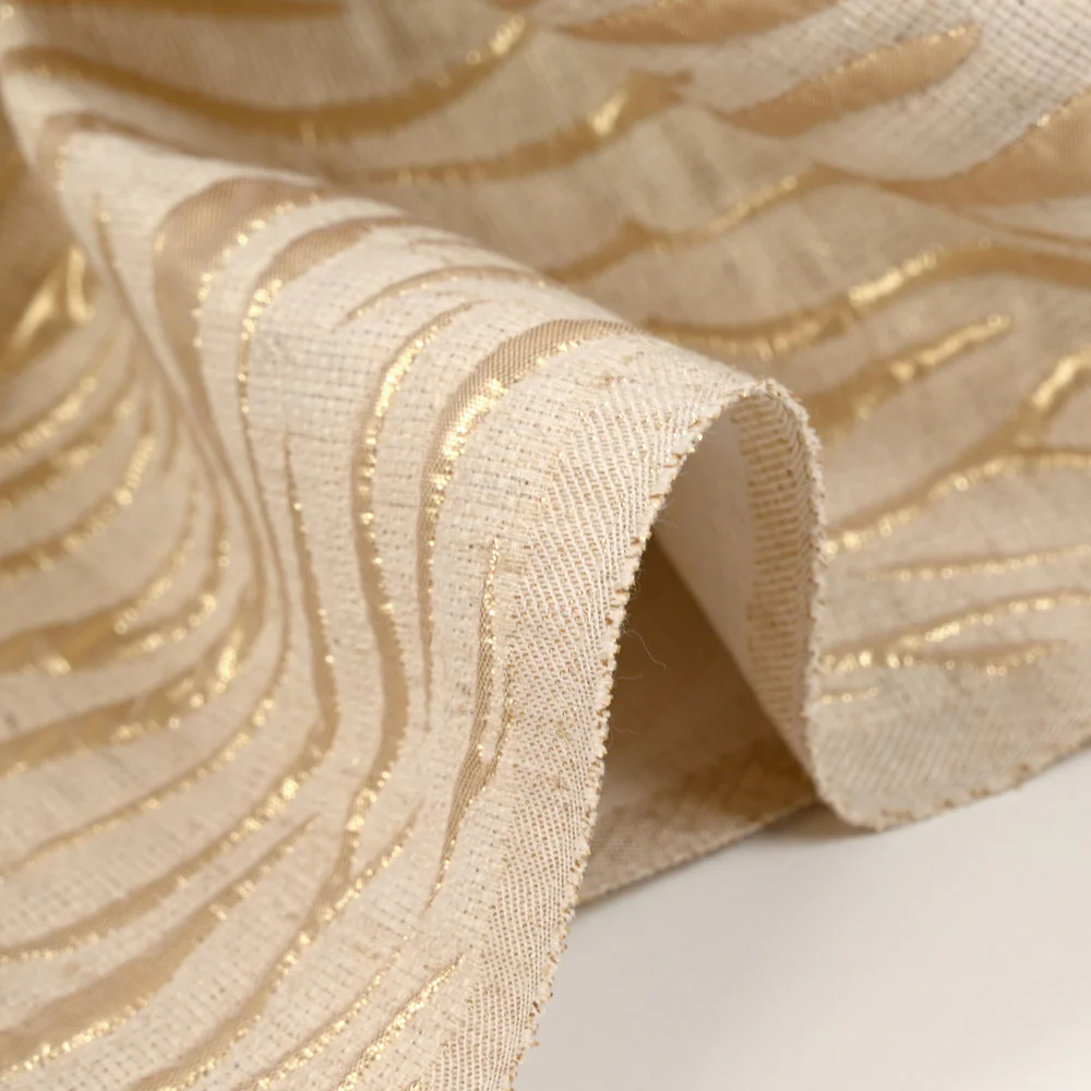 Brocart lurex lin et coton zèbre doré - Image 7