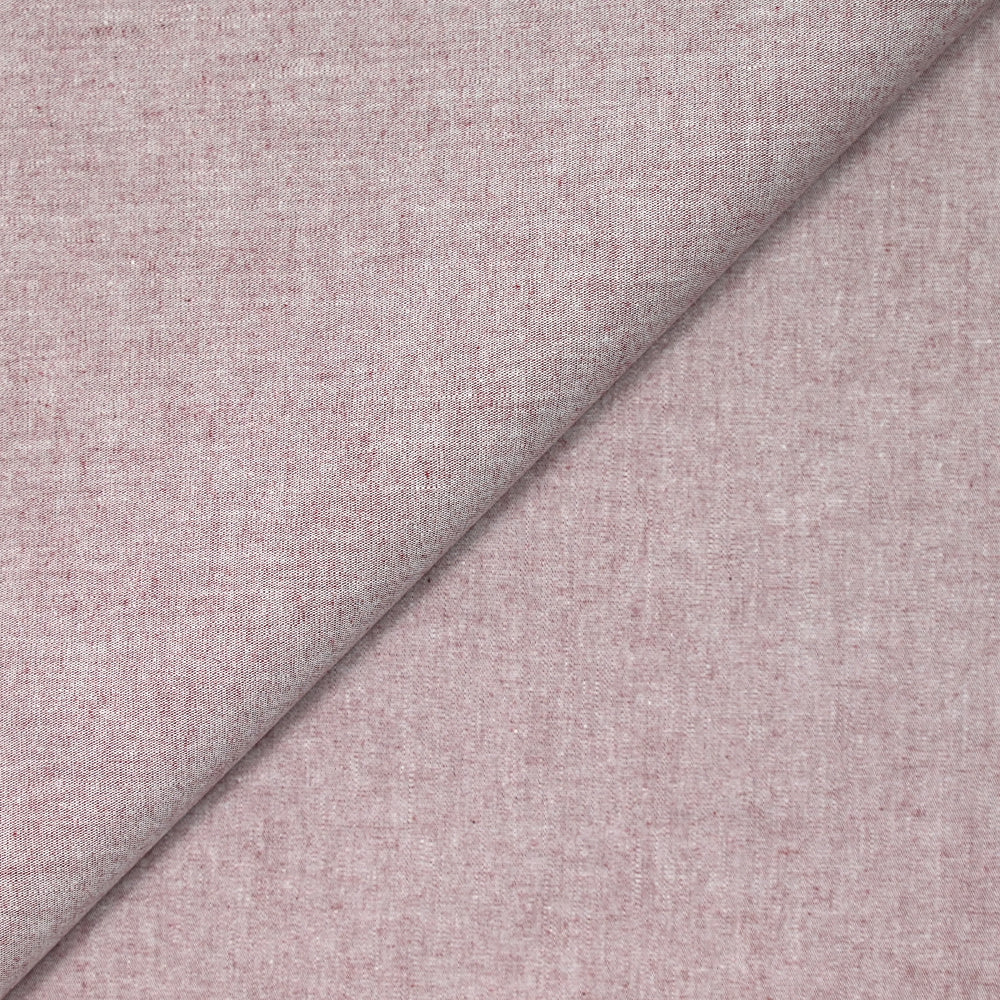 Chambray de coton rouge foncé