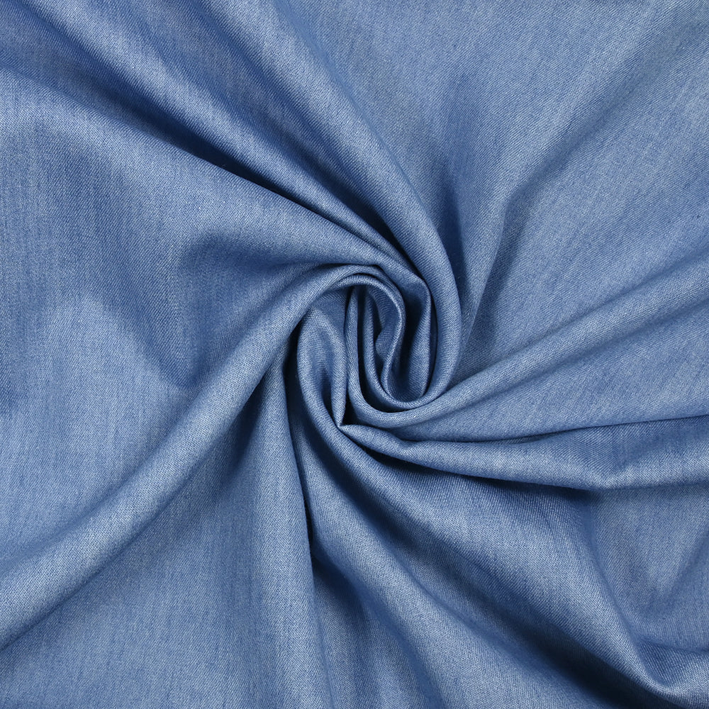Chambray de polycoton bleu clair - Image 2