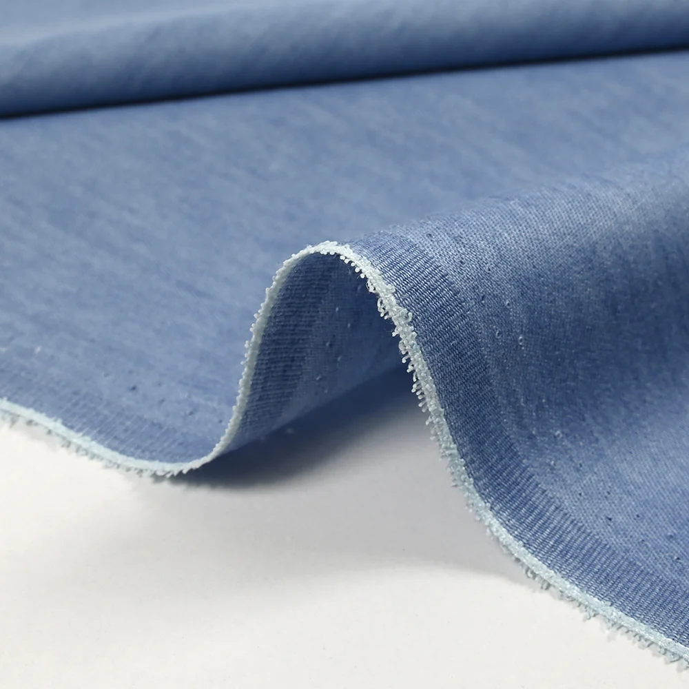 Chambray de polycoton bleu clair - Image 5