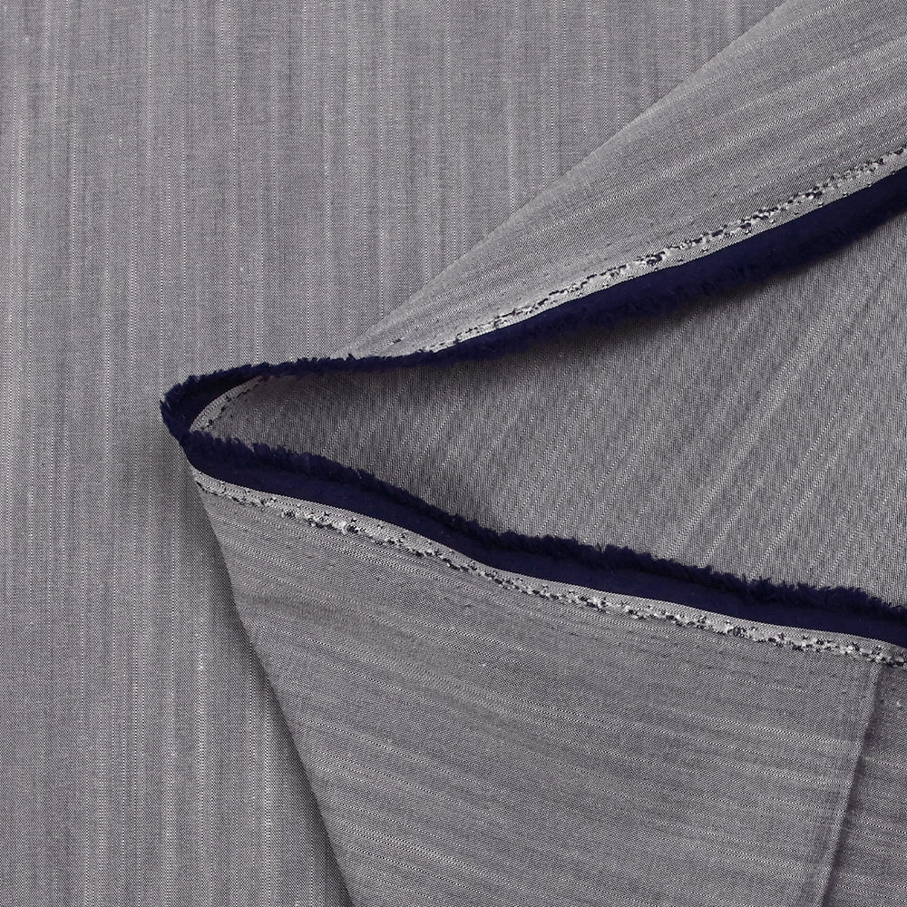 Chambray de polyviscose flammé marine - Image 3