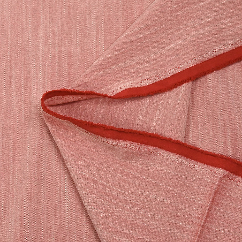 Chambray de polyviscose flammé rouge - Image 3