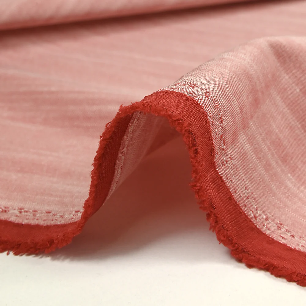 Chambray de polyviscose flammé rouge - Image 4