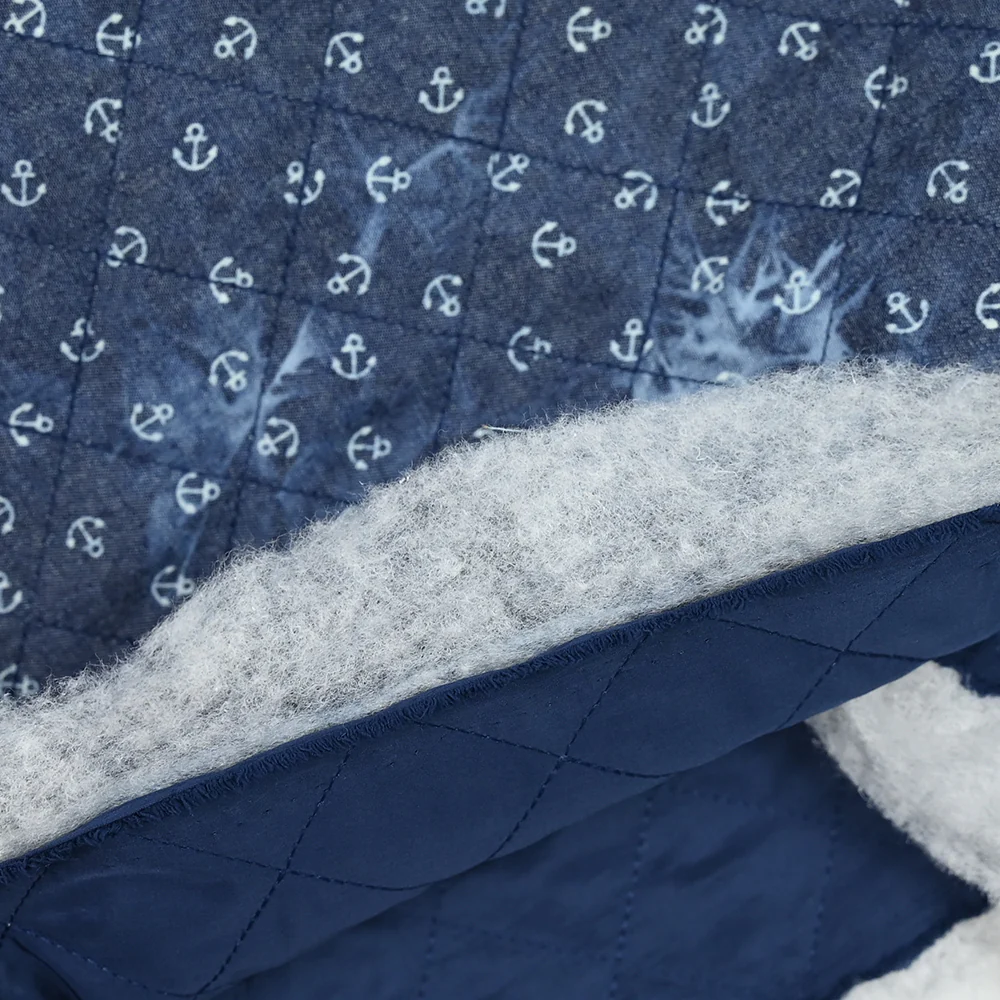Chambray matelassé imprimé tie and dye ancre marine - Image 5