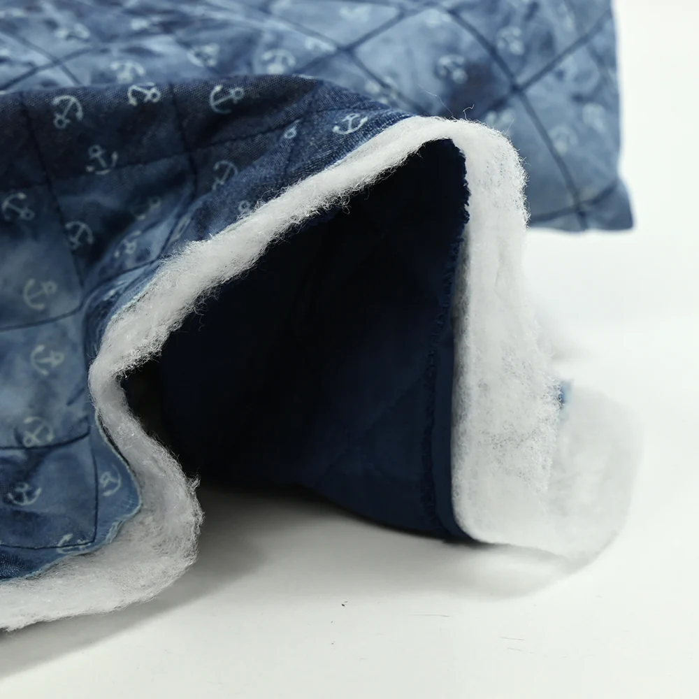 Chambray matelassé imprimé tie and dye ancre marine - Image 7