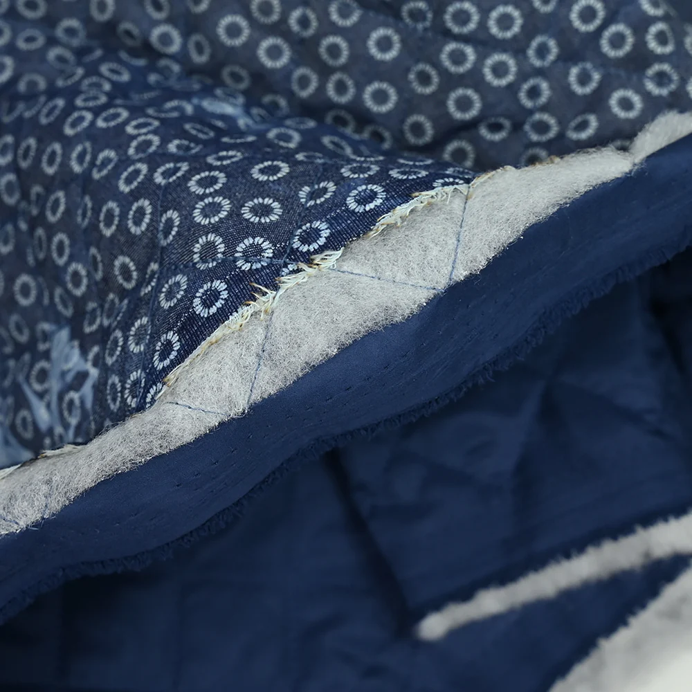 Chambray matelassé imprimé tie and dye cercle en pétales - Image 5