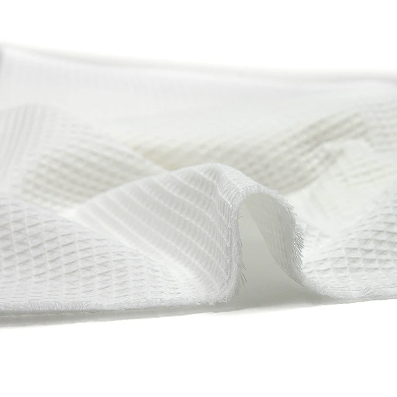 Coton 100% nid d'abeille blanc - Image 3