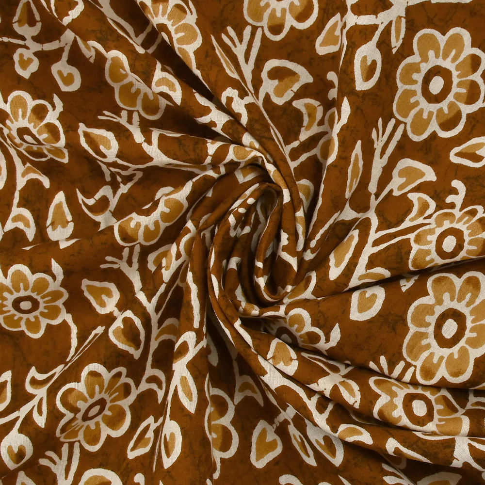 Coton batik imprimé Agra fond camel - Image 2