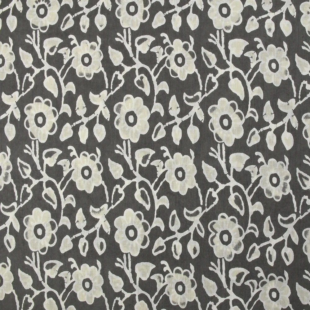 Coton batik imprimé Agra fond gris