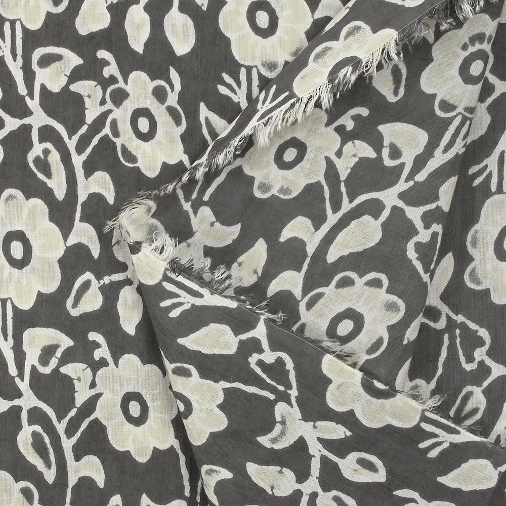Coton batik imprimé Agra fond gris - Image 5