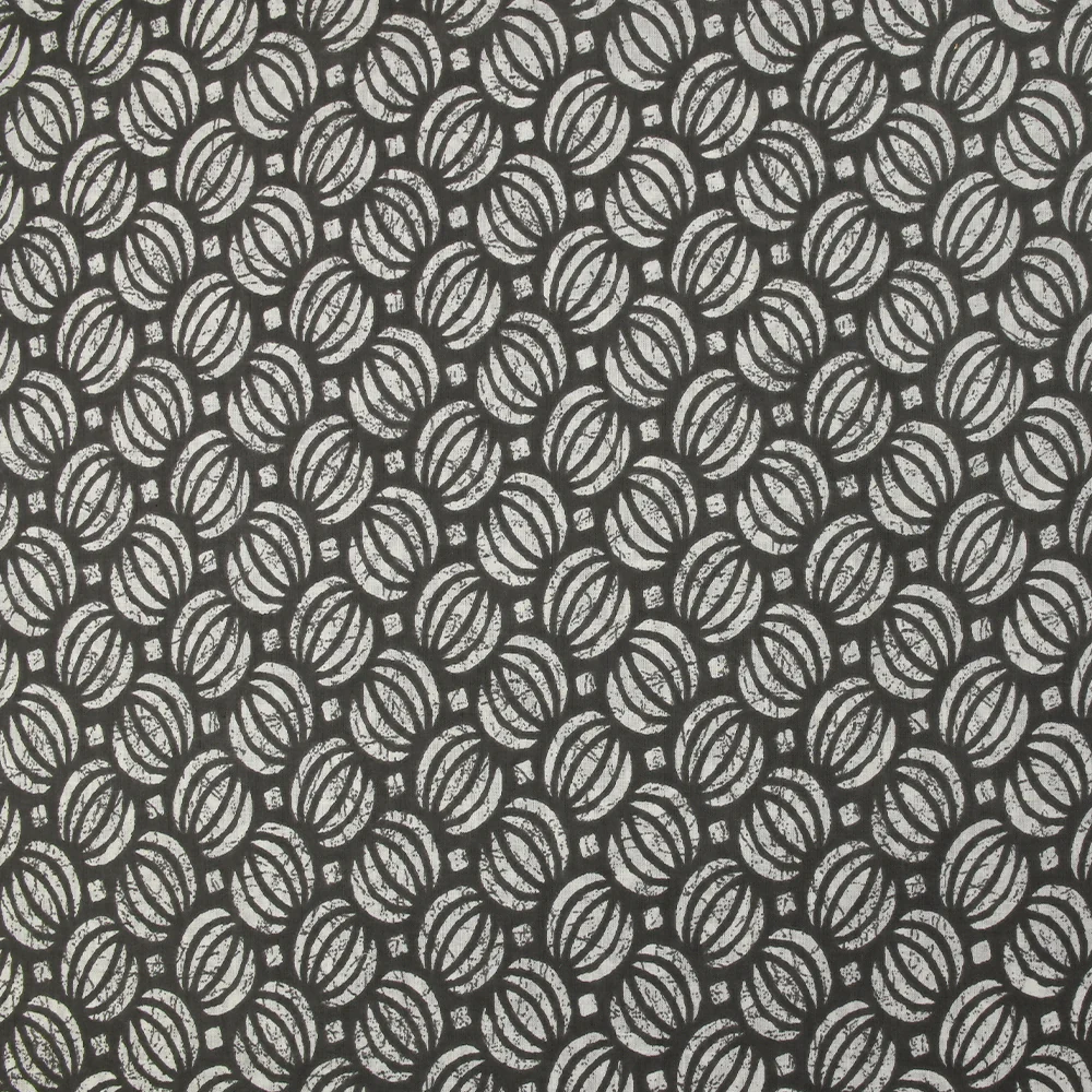 Coton batik imprimé Ghaziabad fond gris