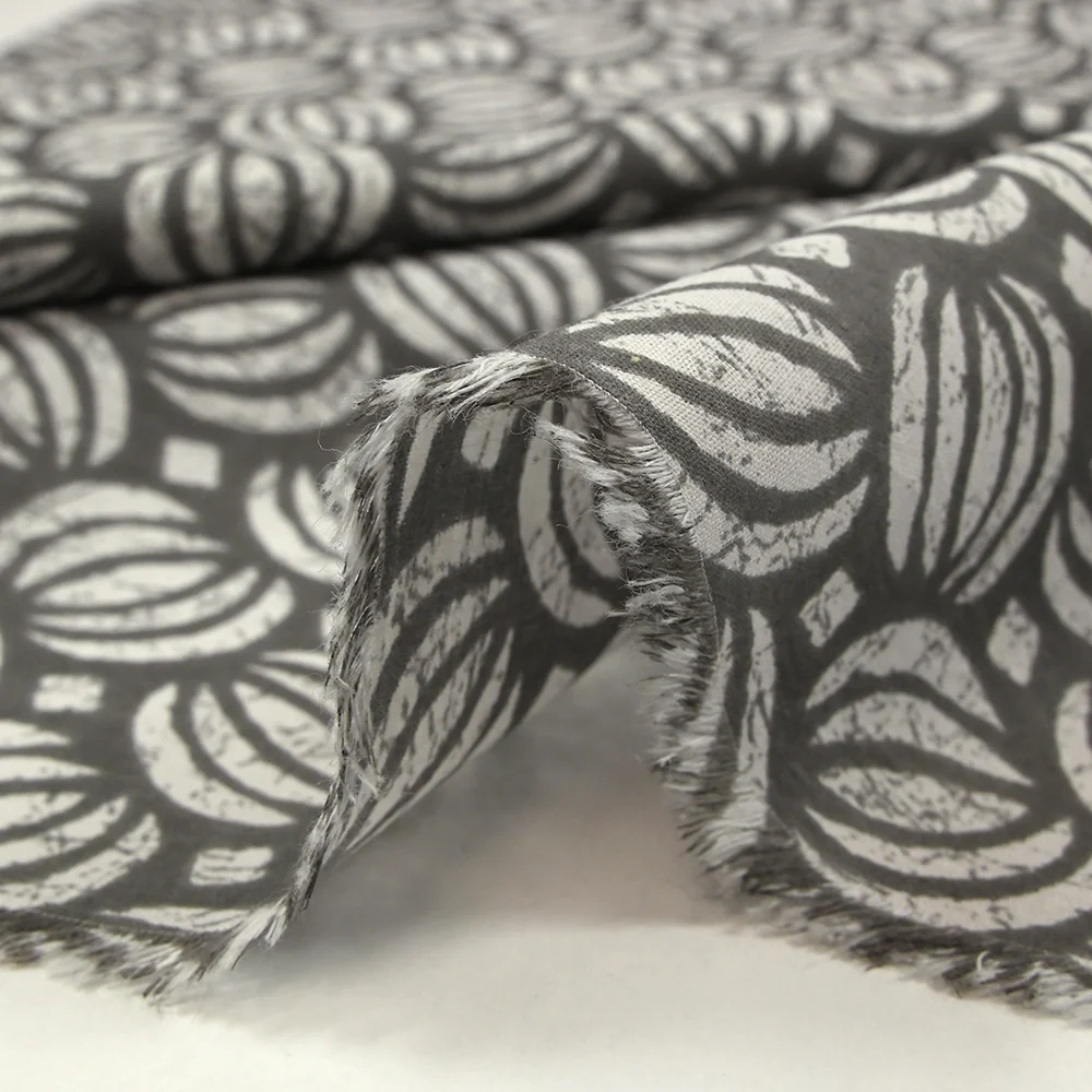 Coton batik imprimé Ghaziabad fond gris - Image 6