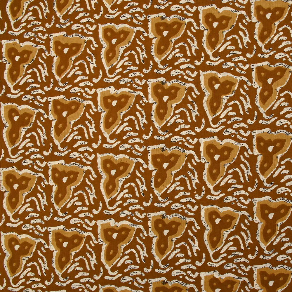 Coton batik imprimé Jodhpur fond camel