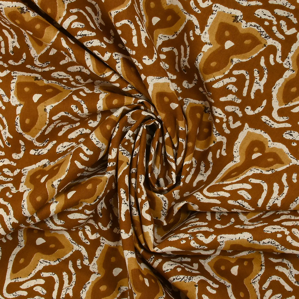 Coton batik imprimé Jodhpur fond camel - Image 2