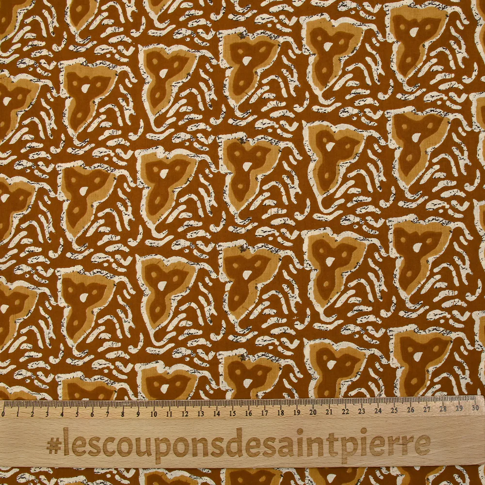 Coton batik imprimé Jodhpur fond camel - Image 3