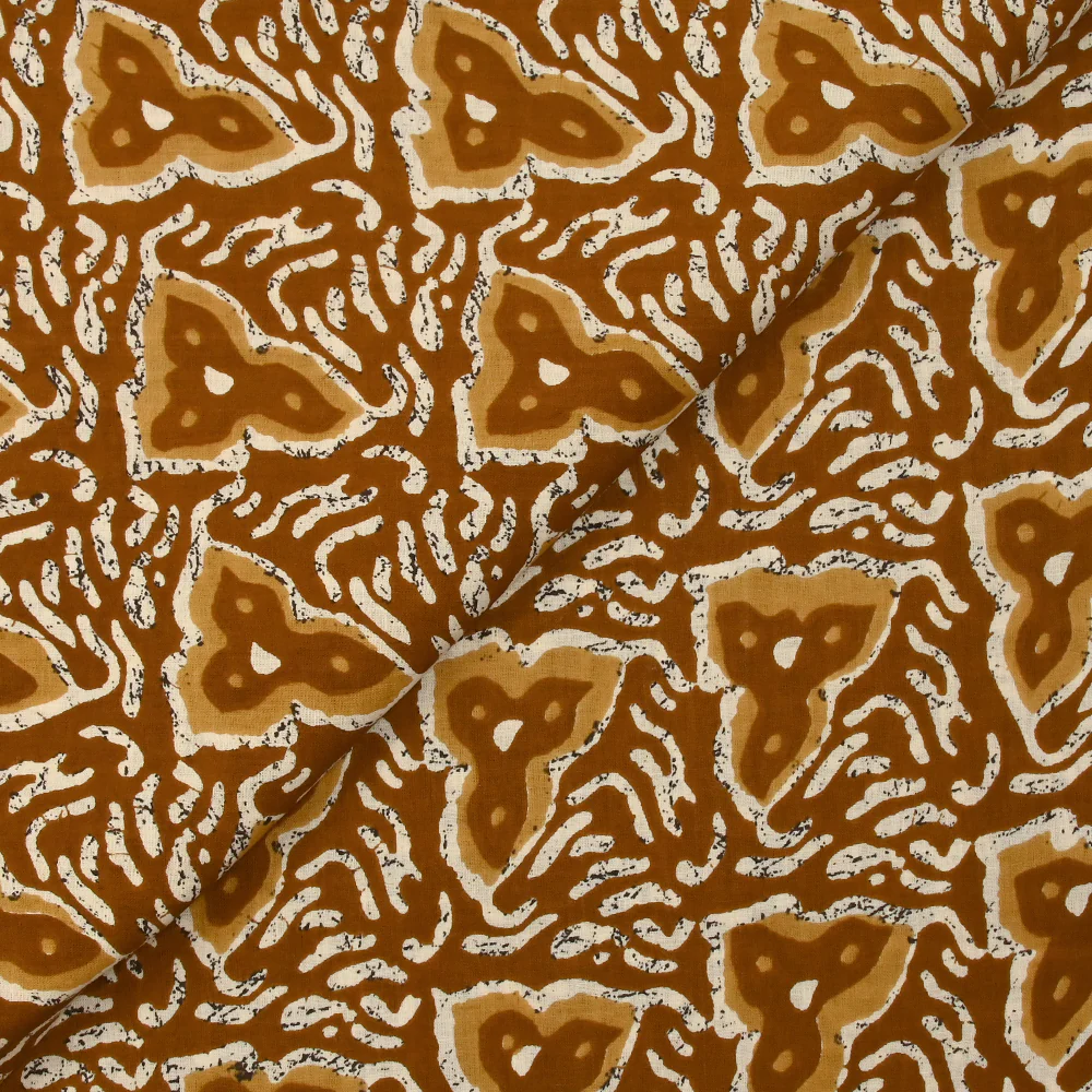 Coton batik imprimé Jodhpur fond camel - Image 4