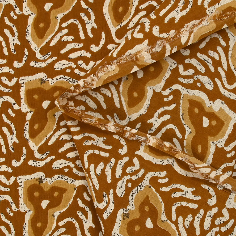 Coton batik imprimé Jodhpur fond camel - Image 5