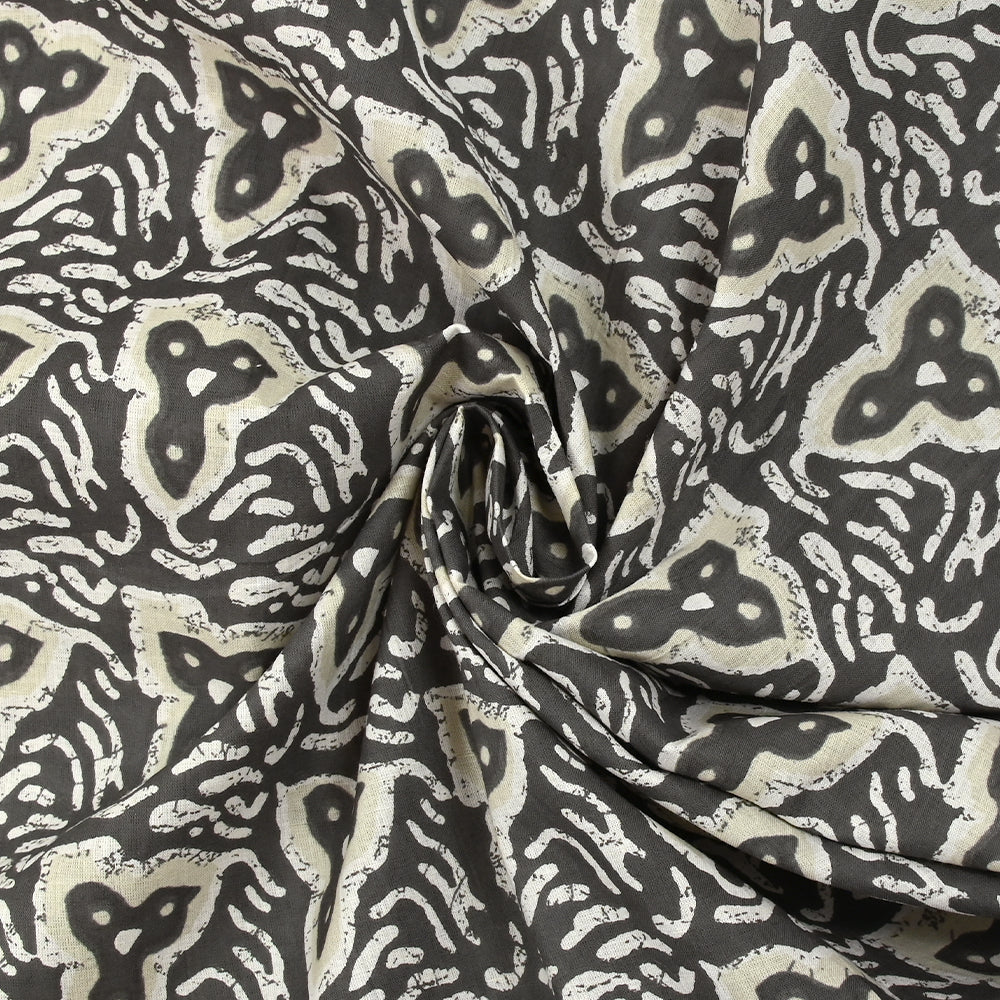 Coton batik imprimé Jodhpur fond gris - Image 2
