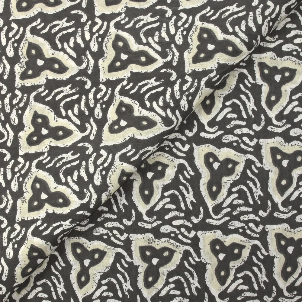 Coton batik imprimé Jodhpur fond gris - Image 4