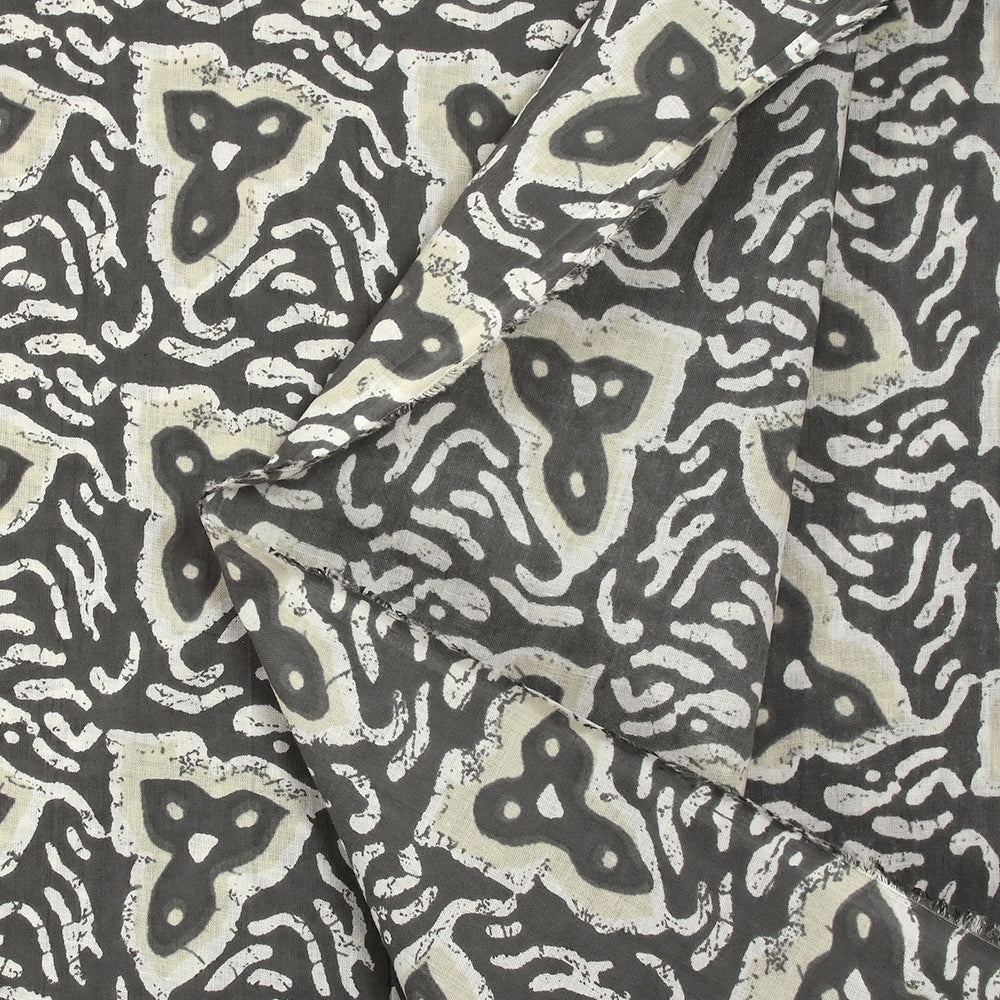 Coton batik imprimé Jodhpur fond gris - Image 5