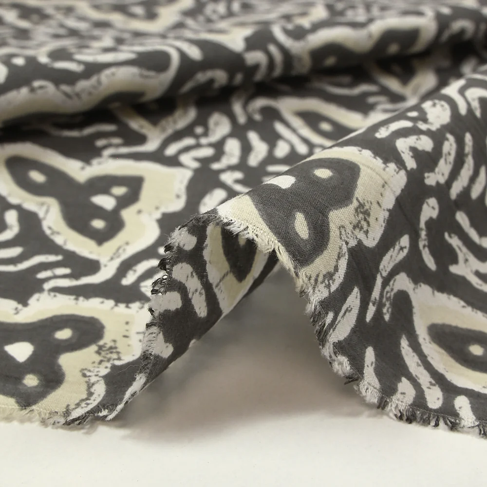 Coton batik imprimé Jodhpur fond gris - Image 6