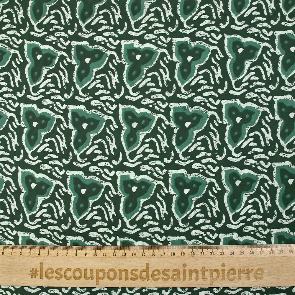 Coton batik imprimé Jodhpur fond vert foncé - Image 3