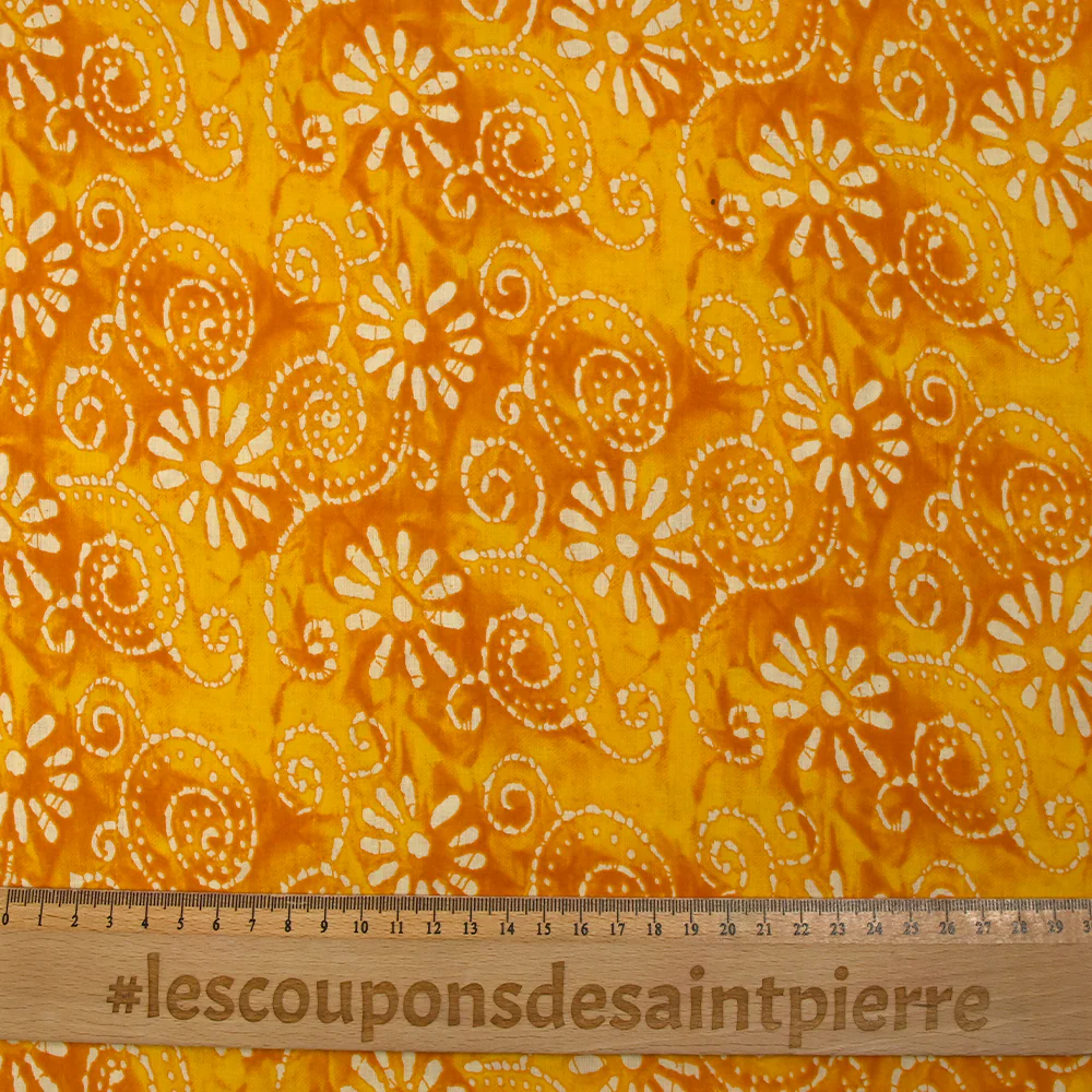 Coton batik imprimé Udaipur fond jaune - Image 3