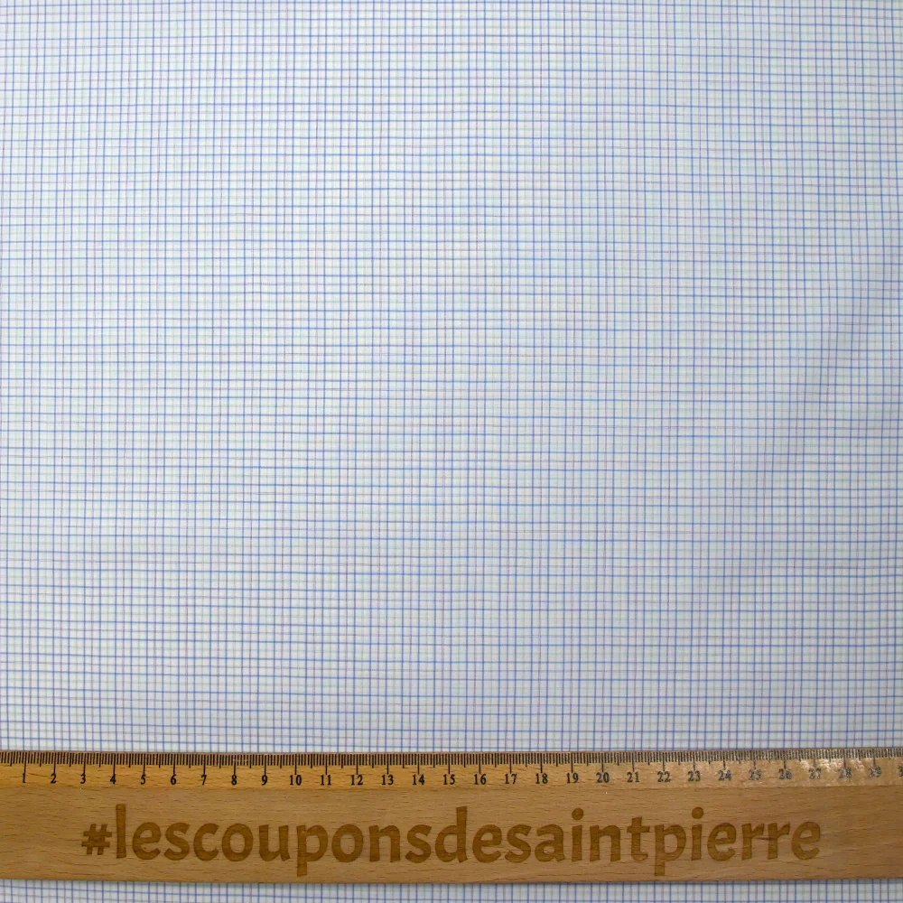 Coton chemise tissé-teint Mathias fond blanc - Image 3