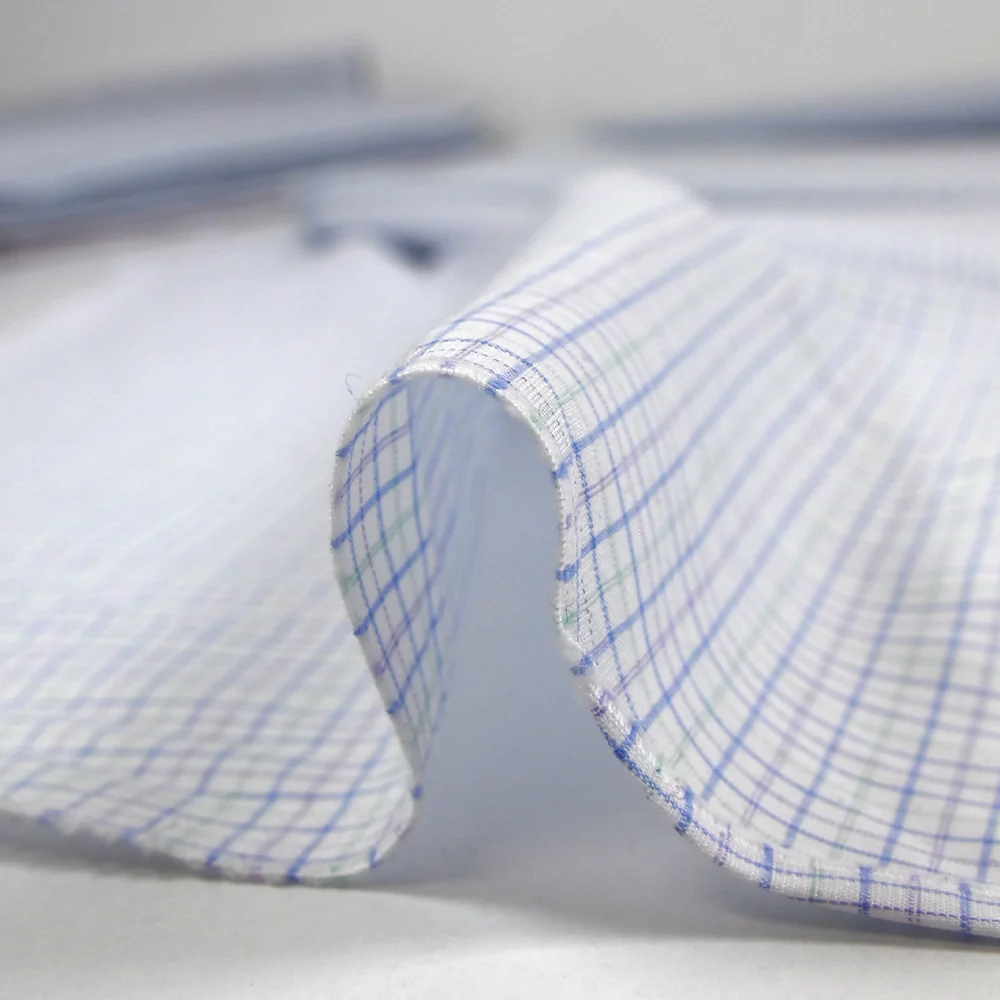 Coton chemise tissé-teint Mathias fond blanc - Image 7