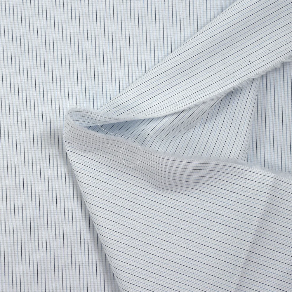 Coton chemise tissé-teint Olympe fond blanc - Image 6