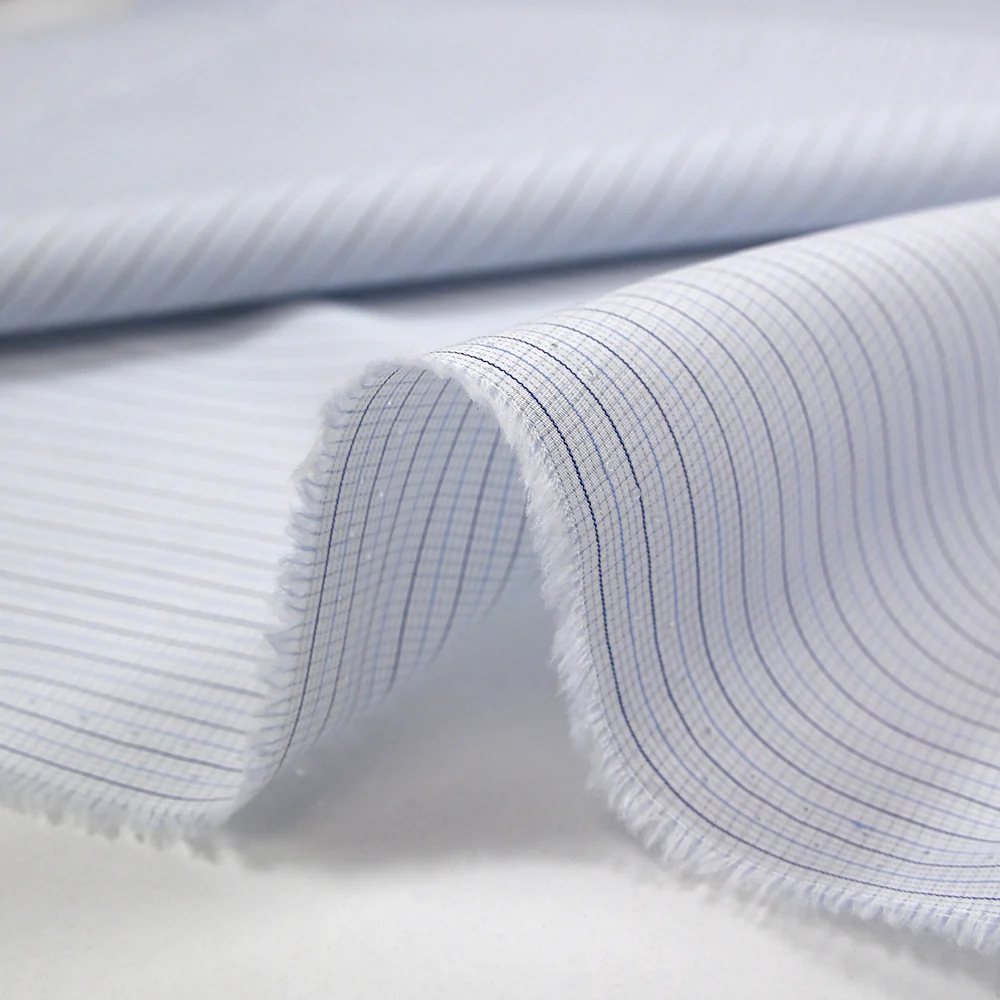 Coton chemise tissé-teint Olympe fond blanc - Image 7
