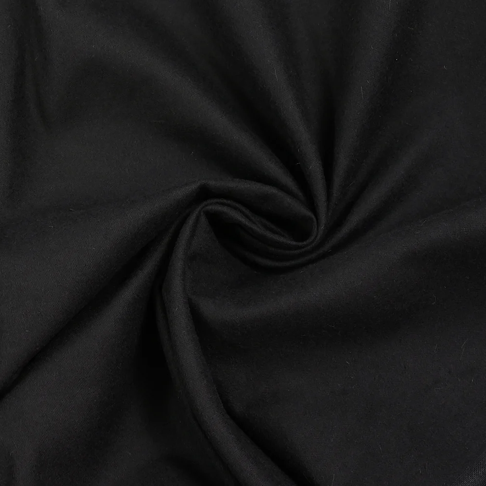 Coton gratté uni noir - Image 2